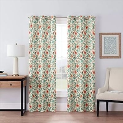 2 Panels American Floral Curtain Drapes 100% Blackout Curtain For Living Room Bedroom Kitchen Window Treatments Thermal Insulated Room Darkening Lightinthebox