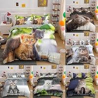 Cat Duvet Cover Set Quilt Bedding Sets Comforter Cover,Queen/King Size/Twin/Single(1 Duvet Cover, 1 Or 2 Pillowcases Shams),3D Prnted miniinthebox Cat Duvet Cover Set Quilt Bedding Sets Comforter Cover,Queen/King Size/Twin/Single(1 Duvet Cover, 1 Or 2 Pillowcases Shams),3D Prnted miniinthebox