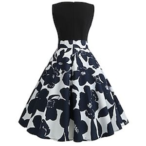 Audrey Hepburn Polka Dots 1950s Cocktail Dress Vintage Dress Dress Rockabilly Prom Dress Women's Costume Vintage Cosplay Homecoming Prom Sleeveless Knee Length Dress Christmas Lightinthebox