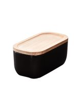 iDesign Eco Office Ceramic Bin with Lid Black