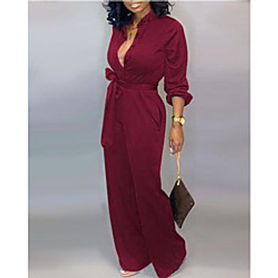 cross-border 2020 european and american women's clothing amazon color-blocking long-sleeved jumpsuit autumn and winter foreign trade best selling women's clothing Lightinthebox