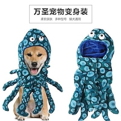 Dog Cat Halloween Costumes Costume Animal Funny Party Outdoor Winter Dog Clothes Puppy Clothes Dog Outfits Breathable Blue Costume for Girl and Boy Dog Polyester S M L Lightinthebox