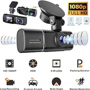 J02 1080p New Design  HD  Boot automatic recording Car DVR 170 Degree Wide Angle 1.5 inch IPS Dash Cam with Night Vision  G-Sensor  motion detection 4 infrared LEDs Car Recorder Lightinthebox