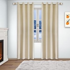 Blackout Curtain Drapes Farmhouse Grommet/Eyelet Curtain 1 Panel For Living Room Bedroom Sliding Door Curtains Kitchen Balcony Window Treatments Thermal Insulated miniinthebox