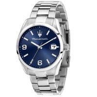 Maserati Attrazione 43Mm 3H Blue Dial Br Ss Men'S Watch