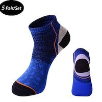 Men's 5 Pairs Ankle Socks Sneaker Socks Low Cut Socks Blue Light Grey Color Color Block Sports  Outdoor Casual Daily Medium Summer Stylish Classic Lightinthebox - thumbnail