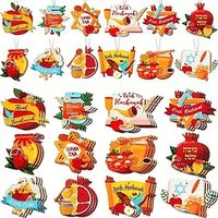 24pcs Party Hanging Decoration Rosh Hashanah Party Wooden Hanging Honey Pot Red Pomegranate Hanging Hanging Suitable For Party Decoration Scene Decor Room Decor Home Decor Window Decor Pendant Holiday Party Decor miniinthebox