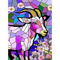 1pc Animal DIY Diamond Painting Glass Crystal Painted Goat Diamond Painting Handcraft Home Gift Without Frame miniinthebox