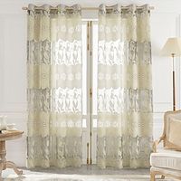 Sheer Curtains Window Curtains Farmhouse For Living Room Bedroom,Voile Curtain Outdoor Vintage French Embroidered Curtain Drapes 1 Panel Lightinthebox - thumbnail