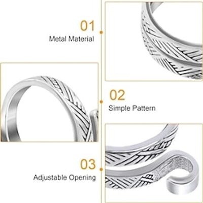 2 Packs Knitting Crochet Loop Ring For Fingers, Adjustable Crochet Tension Ring, Metal Open Yarn Guide Finger Holders, Knitting Thimbles For Crochet miniinthebox