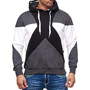 Men's Pullover Hoodie Sweatshirt Color Block Daily Sportswear Casual Hoodies Sweatshirts  Light gray Dark Gray Lightinthebox