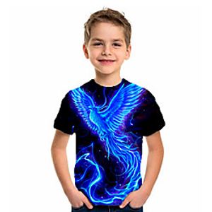 Kids Boys' T shirt Tee Short Sleeve Geometric Animal Print Blue Children Tops Summer Basic Holiday miniinthebox