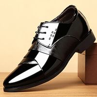 Men's Oxfords Derby Shoes Formal Shoes Dress Shoes Patent Leather Shoes Business British Gentleman Wedding Office Career Party Evening PU Lace-up Black Spring Fall Lightinthebox