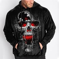 Men's Plus Size Pullover Hoodie Sweatshirt Big and Tall 3D Print Hooded Long Sleeve Spring   Fall Basic Fashion Streetwear Comfortable Daily Wear Vacation Tops Lightinthebox - thumbnail