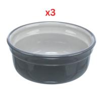Trixie Plain Ceramic Bowl For Dogs - Grey 15cm (Pack Of 3)