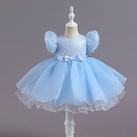 Kids Girls' Dress Flower Dress School Crew Neck Short Sleeve Daily Dress 3-7 Years Summer White Pink Blue Lightinthebox - thumbnail