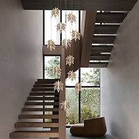 Chandelier LED Crystal Maple Leaf Design 45612-Light Dimmable Flush Mount Lights Spiral Staircase Long Chandelier Villa Stair Light Duplex Chandelier 110-240V Lightinthebox - thumbnail