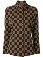 Fendi Pre-Owned checked slim shirt - Brown - thumbnail