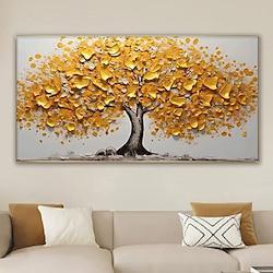 Hand Paint Abstract Big Gold Tree On Canvas Painting Large Original Flower Pcitures Living Room Wall Decor Knife Paintings No Frame Lightinthebox