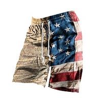 Men's Classic Style Fashion Active Shorts Drawstring Elastic Waist Print Short Pants Sports Outdoor Casual Micro-elastic National Flag Cotton Blend Comfort Breathable Mid Waist Khaki L XL XXL 3XL Lightinthebox - thumbnail