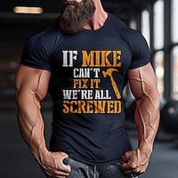 Graphic Quotes  Sayings Character  Slogan I Fix Stuff Daily Outdoor Casual Men's 3D Print Party Casual Holiday T shirt Black Burgundy Green Short Sleeve Crew Neck Shirt Summer Spring   Fall Lightinthebox - thumbnail