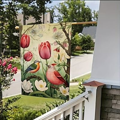 Tulip Birds Garden Flag 12x18Inch Outdoor Decorations Welcome Garden Patio Flag Yard Flag Double Sided Holiday Outdoor Flags 1pc Lightinthebox Tulip Birds Garden Flag 12x18Inch Outdoor Decorations Welcome Garden Patio Flag Yard Flag Double Sided Holiday Outdoor Flags 1pc Lightinthebox