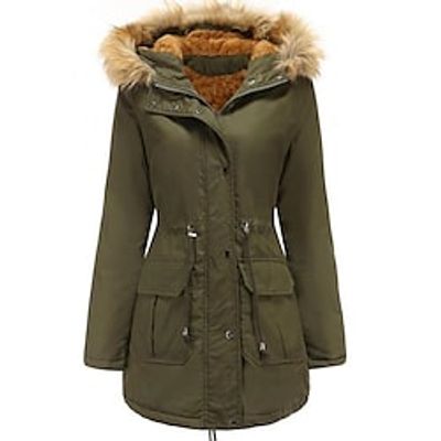 Women's Plus Size Parka Pocket Plain Outdoor Causal Long Sleeve Hooded Regular Fall Winter Light Army Green Wine Khaki L XL XXL 3XL miniinthebox Women's Plus Size Parka Pocket Plain Outdoor Causal Long Sleeve Hooded Regular Fall Winter Light Army Green Wine Khaki L XL XXL 3XL miniinthebox