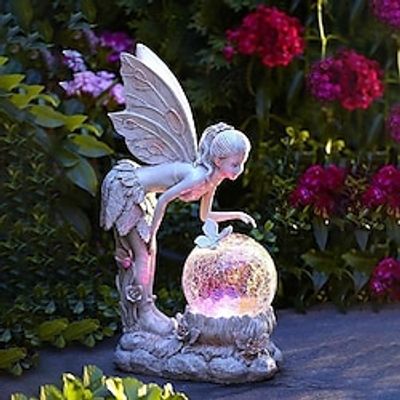 Flower Fairy Statue Illuminates Girl Decoration Outdoor Garden Courtyard Angel Fairy Solar Light Lightinthebox Flower Fairy Statue Illuminates Girl Decoration Outdoor Garden Courtyard Angel Fairy Solar Light Lightinthebox