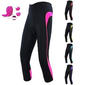 21Grams Women's Cycling 34 Tights Bike 34 Tights Mountain Bike MTB Road Bike Cycling Sports Patchwork 3D Pad Breathable Quick Dry Moisture Wicking Yellow Pink Spandex Clothing Apparel Bike Wear Lightinthebox