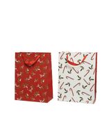 Kaemingk Decoris Paper Rectangle 42cm Gift Bag with Candy Cane Handle Assorted 1 Piece