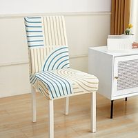 Spandex Dining Chair Cover Farmhouse Stretch Chair Seat Slipcover Washable Cover Kitchen Protector for Dining Room Wedding Ceremony Durable miniinthebox - thumbnail