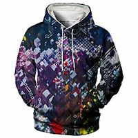 Men's Pullover Hoodie Sweatshirt Graphic Casual Daily Weekend 3D Print Casual Hoodies Sweatshirts  Black Lightinthebox - thumbnail