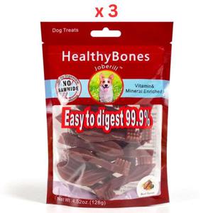 Joberill Healthy Bones Beef Flavor Brush Dog Treats-128G Pack Of 3