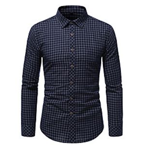 Men's Shirt Solid Color Long Sleeve Casual Tops Comfortable Black Dark Gray Navy Blue miniinthebox