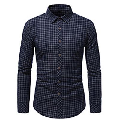Men's Shirt Solid Color Long Sleeve Casual Tops Comfortable Black Dark Gray Navy Blue miniinthebox