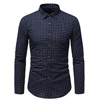 Men's Shirt Solid Color Long Sleeve Casual Tops Comfortable Black Dark Gray Navy Blue miniinthebox - thumbnail