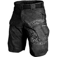Men's Classic Style Retro Vintage Shorts Cargo Shorts Multiple Pockets Print Knee Length Pants Casual Daily Micro-elastic Graphic Comfort Breathable Mid Waist Gray Brown M L XL XXL 3XL miniinthebox - thumbnail
