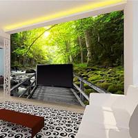 Cool Wallpapers Landscape Forest Nature Wallpaper Wall Mural Sticker Peel and Stick Removable PVC/Vinyl Material Self Adhesive/Adhesive Required Wall Decor for Living Room Kitchen Bathroom Lightinthebox