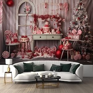 Pink Christmas Hanging Tapestry Wall Art Xmas Large Tapestry Mural Decor Photograph Backdrop Blanket Curtain Home Bedroom Living Room Decoration miniinthebox