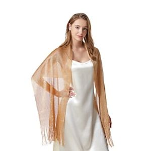 Women's Sun Protection Wrap Elegant Casual Daily Sleeveless Polyester Wedding Wraps With Tassel For Party Spring  Summer Lightinthebox