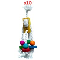 Pets Club Natural Wooden Bird Toy H-26 Cm, W-5 Cm (Pack of 10)