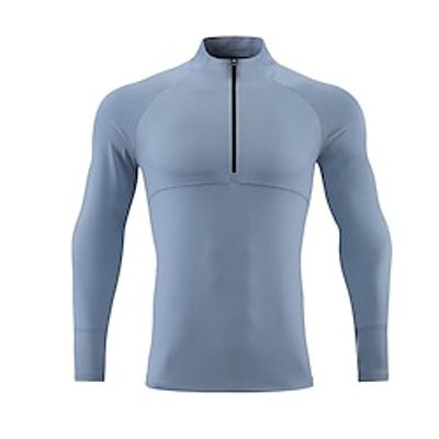 Men's T shirt Tee Compression Shirt Fishing Shirts Athletic Shirts Stand Collar Long Sleeve Sports  Outdoor Vacation Going out Casual Daily Quick dry Sweat wicking Breathable Soft Plain Black White Lightinthebox