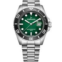Tornado Men's Miyota 2115 Movement Watch, Analog Display and High Quality Solid Stainless Steel, Brushed And Polished Bracelet Strap - T22001-SBSHB, Silver