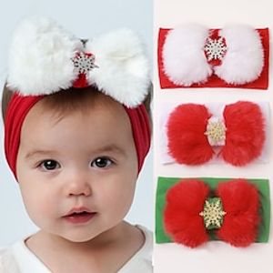 2 Pieces Baby Unisex Active Christmas Gifts Graphic Cotton Hair Accessories Christmas green  White  Red One-Size Lightinthebox