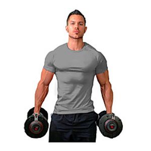 men's tee t-shirts slim fit athletic bodybuilding workout muscle gym short sleeve basic casual grey miniinthebox