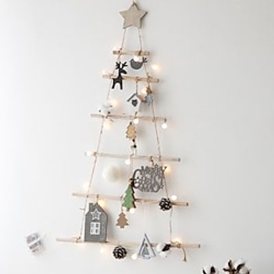 Nordic Christmas Wooden Sticks Christmas Tree Pendants Shopping Malls Windows Door Signs Christmas Decorations Lightinthebox