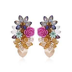 Women's Drop Earrings Earrings Dangle Earrings Fancy Luxury Colorful Rococo Baroque Korean Imitation Diamond Earrings Jewelry Champagne For Street Gift Date Beach Festival / Crystal Earrings miniinthebox