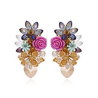 Women's Drop Earrings Earrings Dangle Earrings Fancy Luxury Colorful Rococo Baroque Korean Imitation Diamond Earrings Jewelry Champagne For Street Gift Date Beach Festival / Crystal Earrings miniinthebox - thumbnail