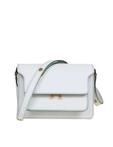 Trunk White Leather Shoulder Bag
