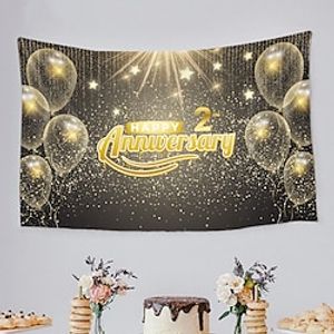 Wedding Large Wall Tapestry Happy Anniversary Art Decor Photograph Backdrop Blanket Curtain Hanging Home Bedroom Living Room Decoration Lightinthebox